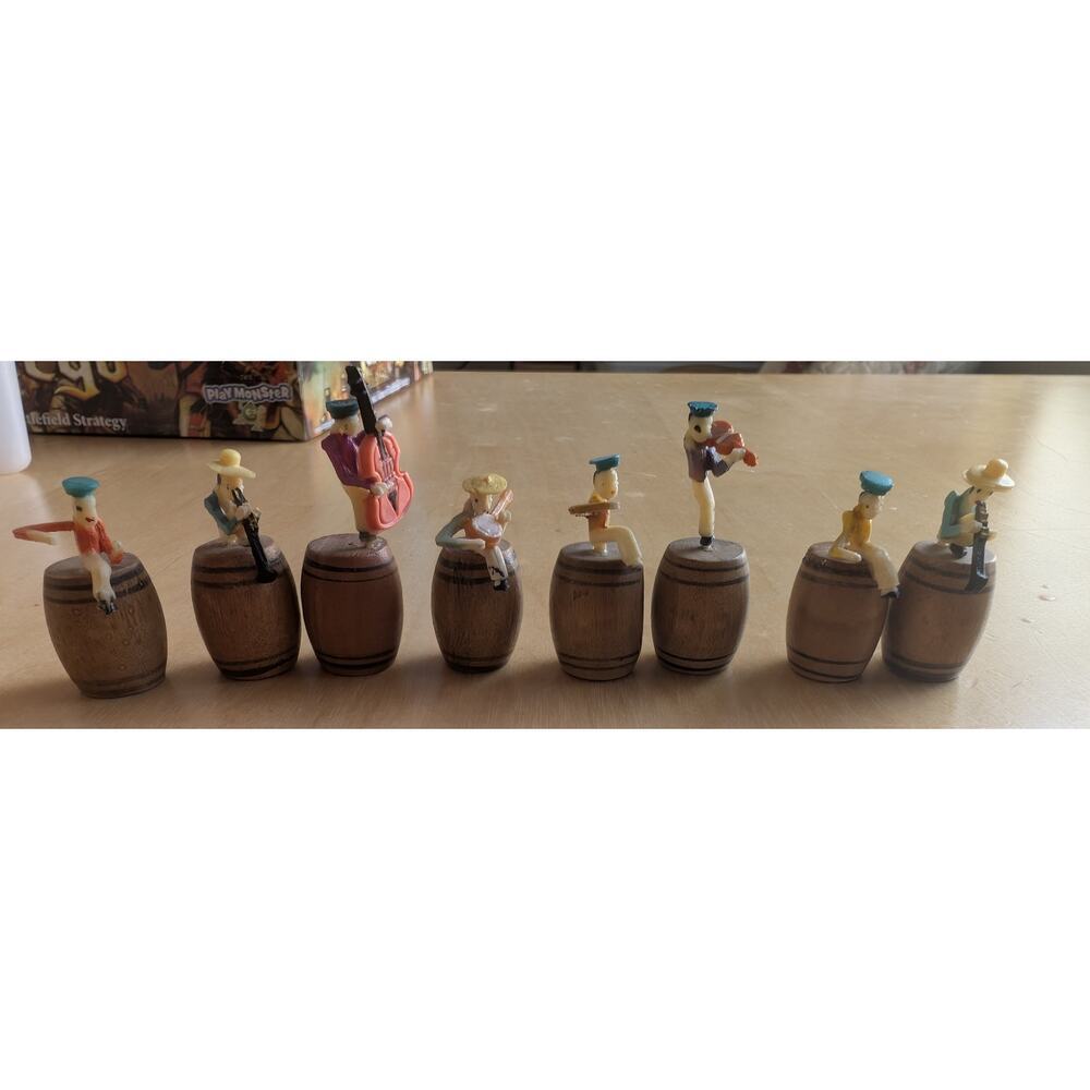 🏖️Vintage Set of 8 Ragtime Band on Wooden Barrels